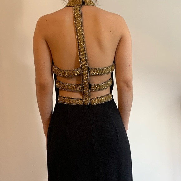A.J. Bari Vintage Gown with Beaded Straps - Picture 10 of 16